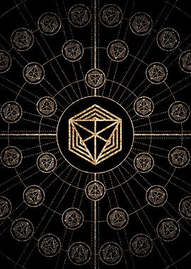 Gold Glitter Glyph Symbol