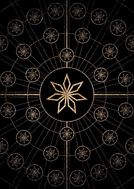 Gold Glitter Glyph Symbol