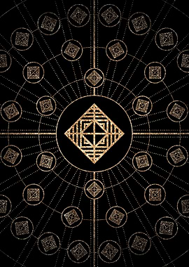 Gold Glyph Rune Sign Seal