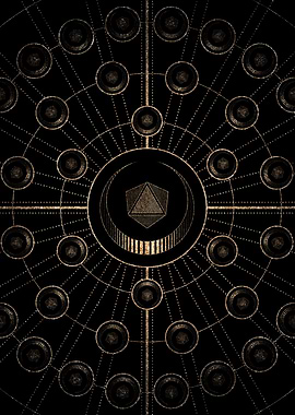 Gold Glitter Glyph Symbol