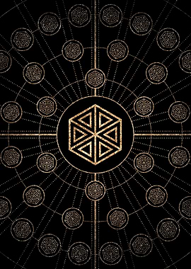 Gold Glitter Glyph Symbol