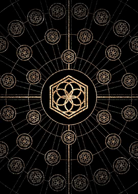 Gold Glitter Glyph Symbol