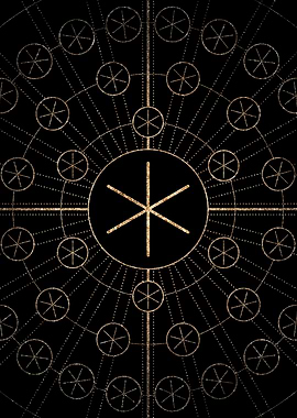 Gold Glyph Rune Sign Seal