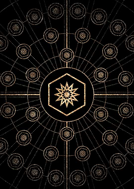 Gold Glitter Glyph Symbol