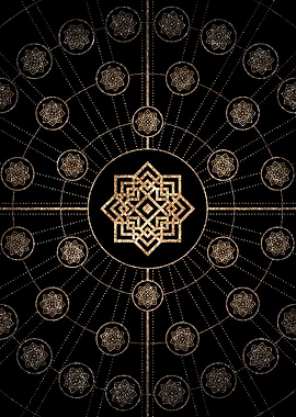 Gold Glyph Rune Sign Seal