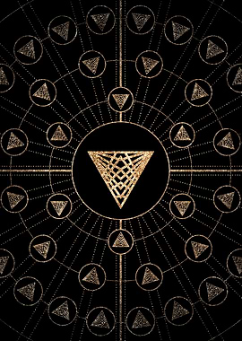 Gold Glitter Glyph Symbol