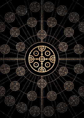 Gold Glyph Rune Sign Seal