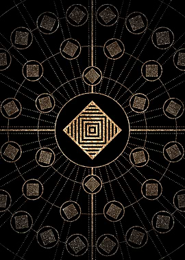 Gold Glyph Rune Sign Seal