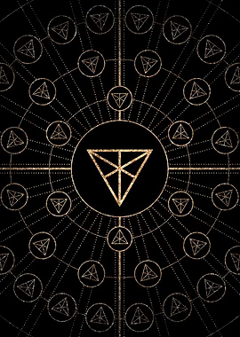 Gold Glitter Glyph Symbol