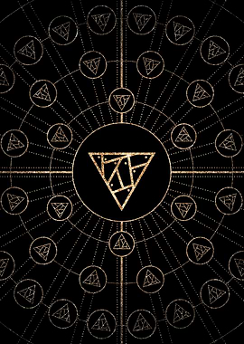 Gold Glyph Rune Sign Seal