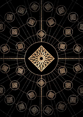 Gold Glyph Rune Sign Seal