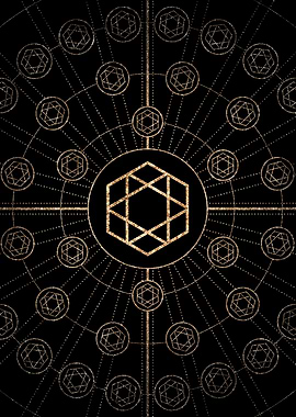 Gold Glitter Glyph Symbol