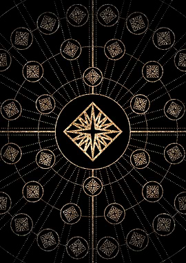 Gold Glyph Rune Sign Seal