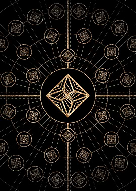 Gold Glyph Rune Sign Seal