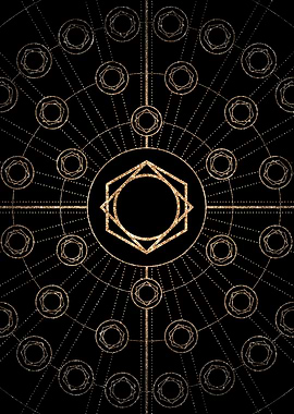 Gold Glyph Rune Sign Seal