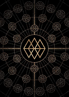 Gold Glyph Rune Sign Seal