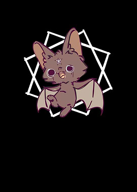 Bat Satanic Kawaii Symbol