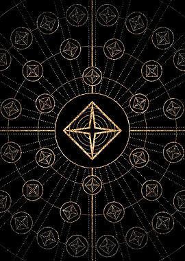 Gold Glyph Rune Sign Seal