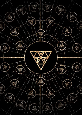 Gold Glyph Rune Sign Seal