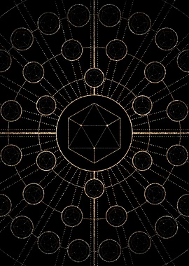 Gold Glitter Glyph Symbol