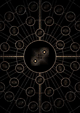 Gold Glitter Glyph Symbol