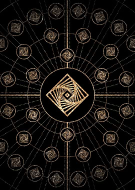 Gold Glyph Rune Sign Seal