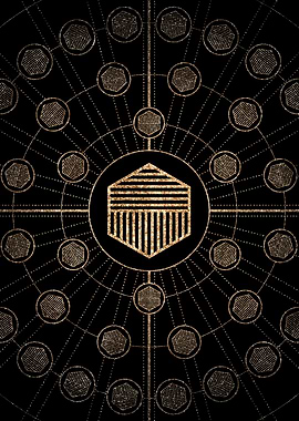 Gold Glitter Glyph Symbol