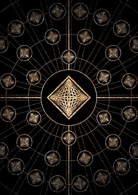 Gold Glyph Rune Sign Seal