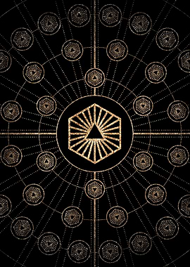 Gold Glyph Rune Sign Seal