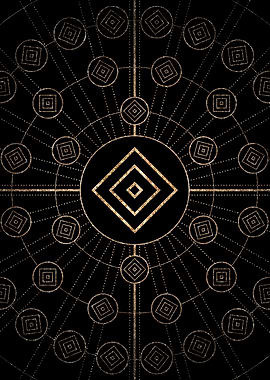 Gold Glyph Rune Sign Seal