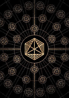 Gold Glitter Glyph Symbol