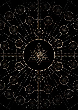 Gold Glyph Rune Sign Seal