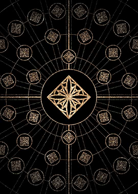 Gold Glyph Rune Sign Seal