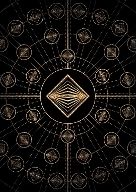 Gold Glyph Rune Sign Seal