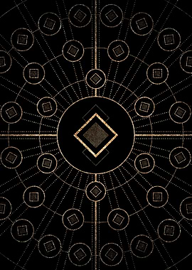 Gold Glitter Glyph Symbol