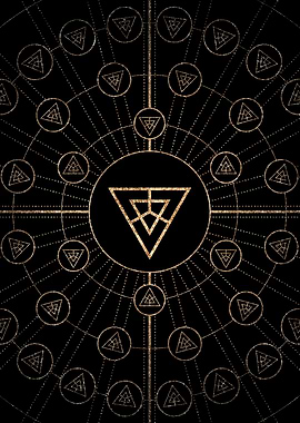 Gold Glyph Rune Sign Seal