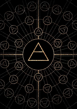 Gold Glitter Glyph Symbol