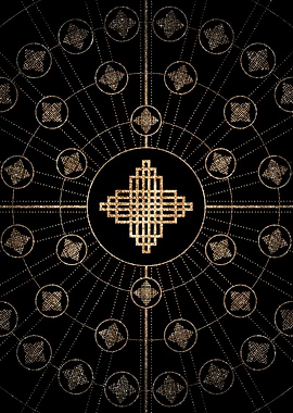 Gold Glyph Rune Sign Seal