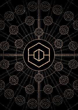 Gold Glitter Glyph Symbol