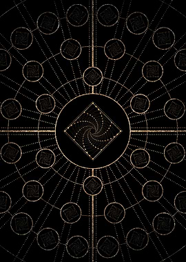 Gold Glyph Rune Sign Seal