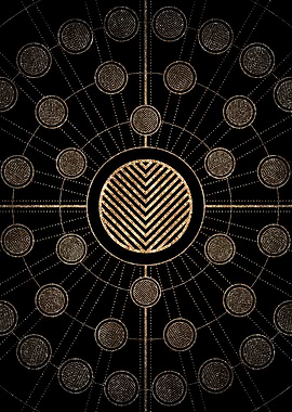 Gold Glyph Rune Circle