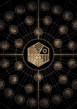 Gold Glyph Rune Sign Seal