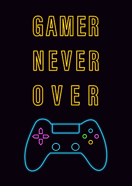 gamer never over neon