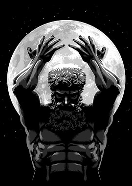 God holding the moon