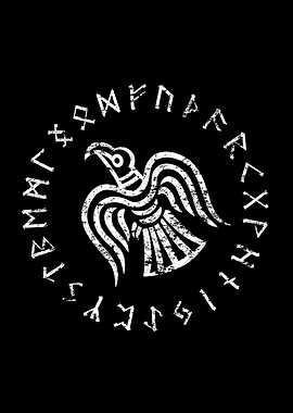 Viking Raven of Odin Runes