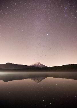Mount Fuji under Night Sky