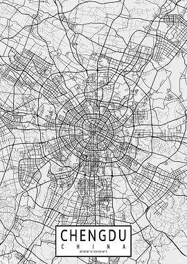 Chengdu City Map Light