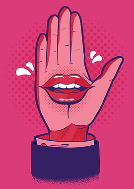Hand with Lips Love