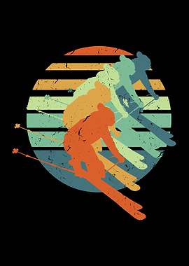 Skiing Retro Vintage