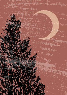 Nature NightMoon with Tree